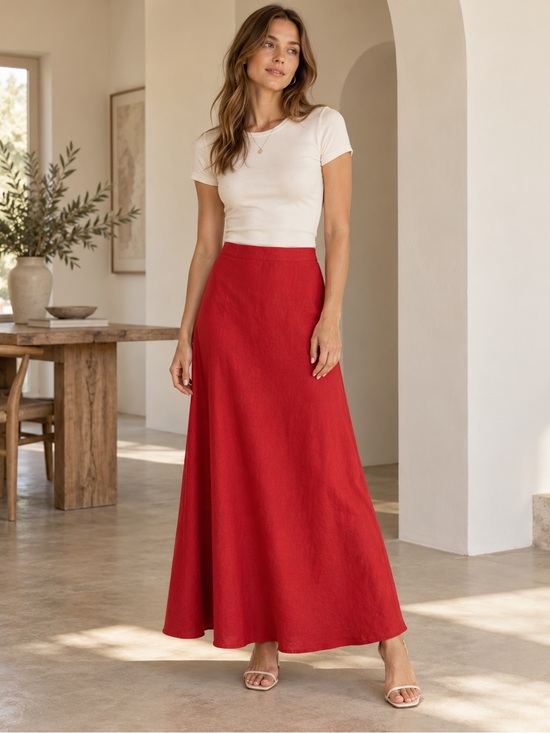 Reformation Dresses & Skirts - Reformation Red Flowing Maxi Skirt